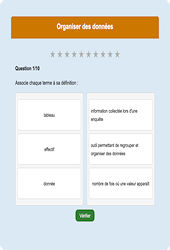 Organiser des données : Exercice en ligne 6ème : Mathématiques - Organisation et gestion des données - Cycle 3