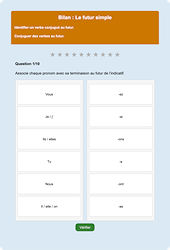 Futur simple : Exercice en ligne CE1 : Français - Conjugaison - Étude de la langue