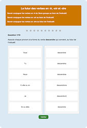 Futur -ir, -oir, -dre : Exercice en ligne CM1 : Français - Conjugaison - Étude de la langue - Cycle 3