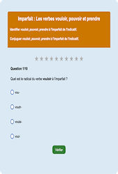 Imparfait vouloir, pouvoir, prendre : Exercice en ligne CE1 : Français - Conjugaison - Étude de la langue
