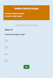 Identifier et décrire les triangles : Exercice en ligne CE1 : Mathématiques - Géométrie