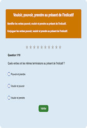 Vouloir, pouvoir, prendre : Exercice en ligne CE1 : Français - Conjugaison - Étude de la langue