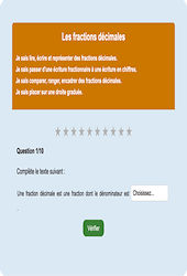 Fractions décimales : Exercice en ligne CM1 : Mathématiques - Numération
