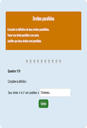 Droites parallèles : Exercice en ligne 6ème : Mathématiques - Espace et géométrie - Cycle 3