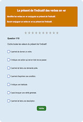 Présent des verbes en -er : Exercice en ligne CM1 : Français - Conjugaison - Étude de la langue - Cycle 3