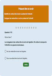 Présent de être et avoir : Exercice en ligne CE1 : Français - Conjugaison - Étude de la langue