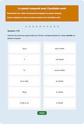 Passé composé avec avoir : Exercice en ligne CM1 : Français - Conjugaison - Étude de la langue - Cycle 3
