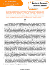 Journaux intimes (Benjamin Constant) - 3ème - Littérature - PDF à imprimer