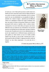À l’ombre des jeunes filles en fleurs - 3ème - Littérature - PDF à imprimer