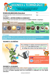 Consommation et production de matière par les êtres vivants – Cm1 – Exercices – Edith Eprouvette - PDF à imprimer