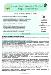 Les risques environnementaux – 5ème – Séquence complète – EMC - PDF à imprimer