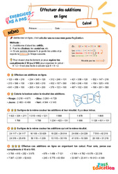 Effectuer des additions en ligne – CM2 – Exercices Pas à Pas - Cycle 3 - PDF à imprimer