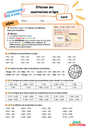 Effectuer des soustractions en ligne – CM2 – Exercices Pas à Pas - Cycle 3 - PDF à imprimer