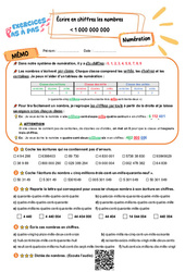 Écrire en chiffres les nombres inférieurs à 1 000 000 000 – CM2 – Exercices Pas à Pas - Cycle 3 - PDF à imprimer