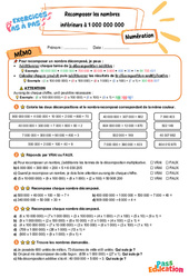 Recomposer les nombres inférieurs à 1 000 000 000 – CM2 – Exercices Pas à Pas - Cycle 3 - PDF à imprimer