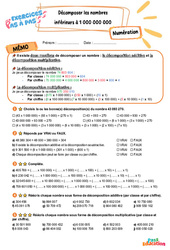 Décomposer les nombres inférieurs à 1 000 000 000 – CM2 – Exercices Pas à Pas - Cycle 3 - PDF à imprimer