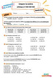 Comparer les nombres inférieurs à 1 000 000 000 – CM2 – Exercices Pas à Pas - Cycle 3 - PDF à imprimer