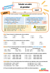 Calculer un ordre de grandeur – CM2 – Exercices Pas à Pas - Cycle 3 - PDF à imprimer