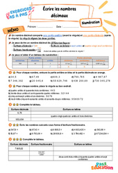 Écrire les nombres décimaux – CM2 – Exercices Pas à Pas - Cycle 3 - PDF à imprimer