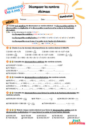 Décomposer les nombres décimaux – CM2 – Exercices Pas à Pas - Cycle 3 - PDF à imprimer