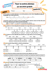 Placer les nombres décimaux sur une droite graduée – CM2 – Exercices Pas à Pas - Cycle 3 - PDF à imprimer
