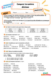 Comparer les nombres décimaux – CM2 – Exercices Pas à Pas - Cycle 3 - PDF à imprimer