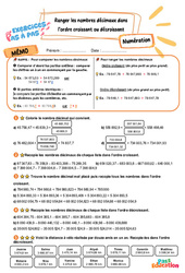Ranger les nombres décimaux dans l’ordre croissant ou décroissant – CM2 – Exercices Pas à Pas - Cycle 3 - PDF à imprimer