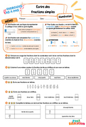 Ecrire des fractions simples – CM2 – Exercices Pas à Pas - Cycle 3 - PDF à imprimer