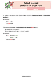 Multiplier un entier par 5 - CM1 - Leçon - PDF à imprimer