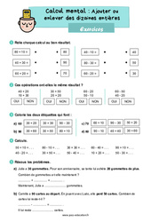Ajouter ou enlever des dizaines entières - CE1 - Exercices - PDF à imprimer