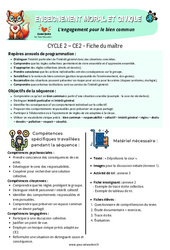 L'engagement pour le bien commun – CE2 – Séquence - Fiche de préparation – EMC - PDF à imprimer
