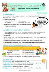 L'engagement pour le bien commun – CE2 – Leçon – EMC - PDF à imprimer