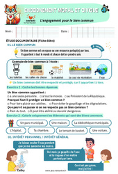 L'engagement pour le bien commun – CE2 – Exercices – EMC - PDF à imprimer