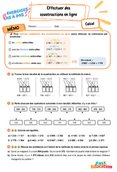 Effectuer des soustractions en ligne – CE2 – Exercices Pas à Pas - Cycle 2 - PDF à imprimer