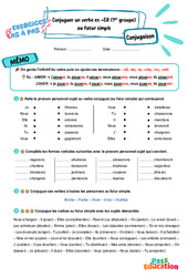 Leçon, exercice et évaluation :<br/> Conjuguer un verbe en -ER (1er groupe) au futur simple – CE2 – Exercices Pas à Pas - Cycle 2 - PDF à imprimer