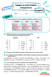 Leçon, exercice et évaluation :<br/> Conjuguer les verbes fréquents à l’imparfait (2) – CE2 – Exercices Pas à Pas - Cycle 2 - PDF à imprimer