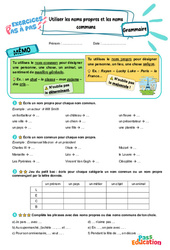 Utiliser les noms propres et les noms communs – CE2 – Exercices Pas à Pas - Cycle 2 - PDF à imprimer