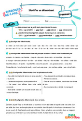 Identifier un déterminant – CE2 – Exercices Pas à Pas - Cycle 2 - PDF à imprimer