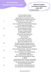 Les Animaux malades de la peste (Jean de La Fontaine) - 3ème - Littérature - PDF à imprimer