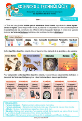 La répartition des êtres vivants – Cm2 – Leçon – Edith Eprouvette - PDF à imprimer