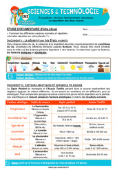 La répartition des êtres vivants – Cm2 – Exercices – Edith Eprouvette - PDF à imprimer