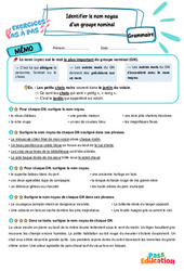 Identifier le nom noyau d’un groupe nominal – CM2 – Exercices Pas à Pas - PDF à imprimer