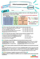 Utiliser les pronoms personnels – CM2 – Exercices Pas à Pas - Cycle 3 - PDF à imprimer