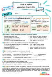 Utiliser les pronoms possessifs et démonstratifs – CM2 – Exercices Pas à Pas - Cycle 3 - PDF à imprimer