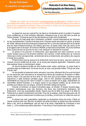 L’Autobiographie de Malcolm X (Malcolm X et Alex Haley) - 3ème - Littérature - PDF à imprimer