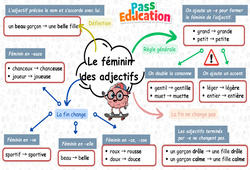 Le féminin des adjectifs – Carte mentale à co-construire pour le ce2 - Cycle 2 - PDF à imprimer