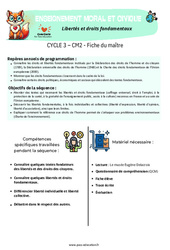 Libertés et droits fondamentaux – Cm2 – Séquence - Fiche de préparation – EMC - PDF à imprimer