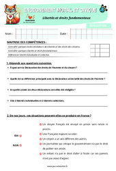 Libertés et droits fondamentaux – Cm2 – Evaluation – EMC - PDF à imprimer