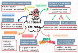 Le féminin des noms - CE2 - Carte mentale à co-construire - Cycle 2 - PDF à imprimer