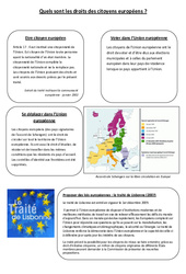 Quels sont les droits des citoyens européens ? Cm1 cm2 - Instruction Civique: Etre un citoyen européen - Documents, questions, correction - PDF à imprimer